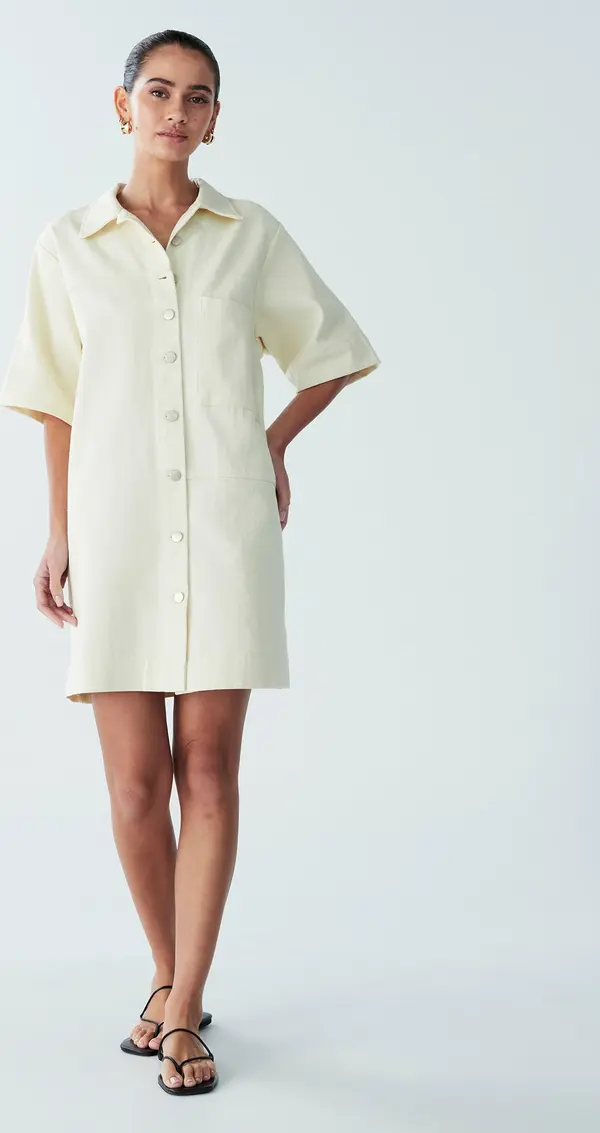 St MRLO St MRLO Košulja haljina 'LEE DENIM SHIRT DRESS'  ecru/prljavo bijela