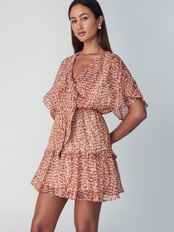 St MRLO St MRLO Ljetna haljina 'Kalinda'  ecru/prljavo bijela / ljubičasto crvena / koraljna