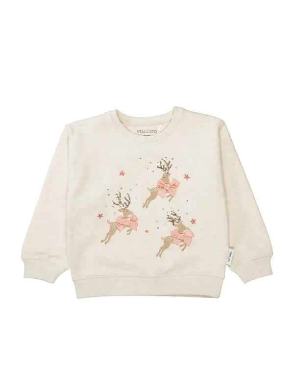 STACCATO STACCATO Sweater majica  boja pijeska / cappuccino / svijetloroza / bijela