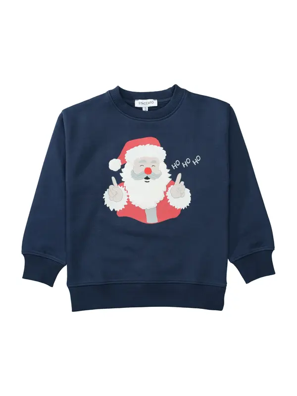 STACCATO STACCATO Sweater majica  tamno plava / svijetlosiva / crvena / bijela