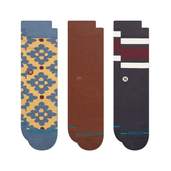 Stance Stance Čarape 'Ceramic Crew'  indigo / žuta / patlidžan / hrđa / bijela