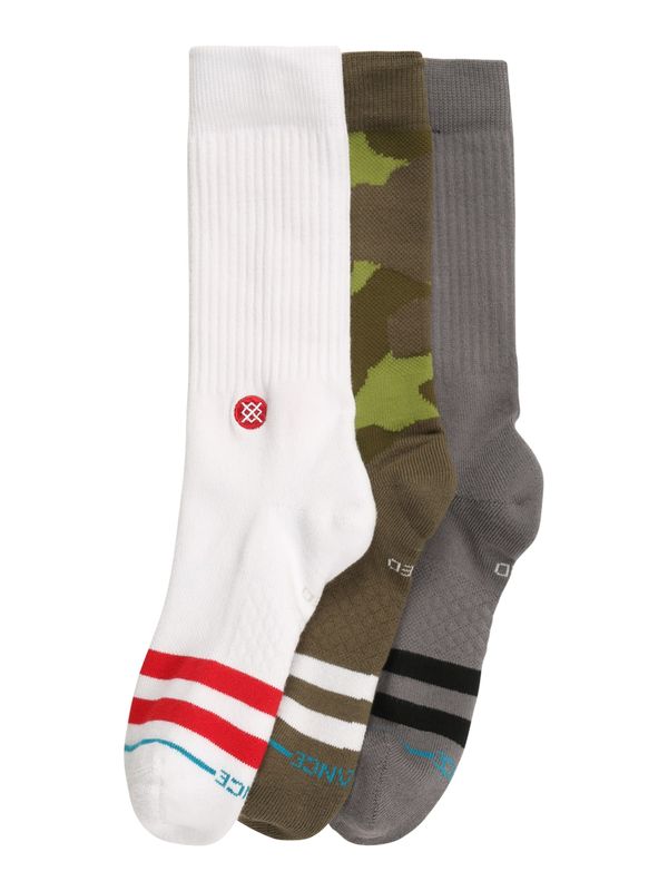 Stance Stance Sportske čarape 'The Og'  siva / maslinasta / svijetlozelena / bijela