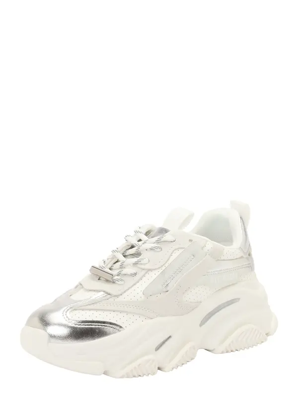 STEVE MADDEN STEVE MADDEN Niske tenisice 'Posses'  bež / ecru/prljavo bijela / srebro