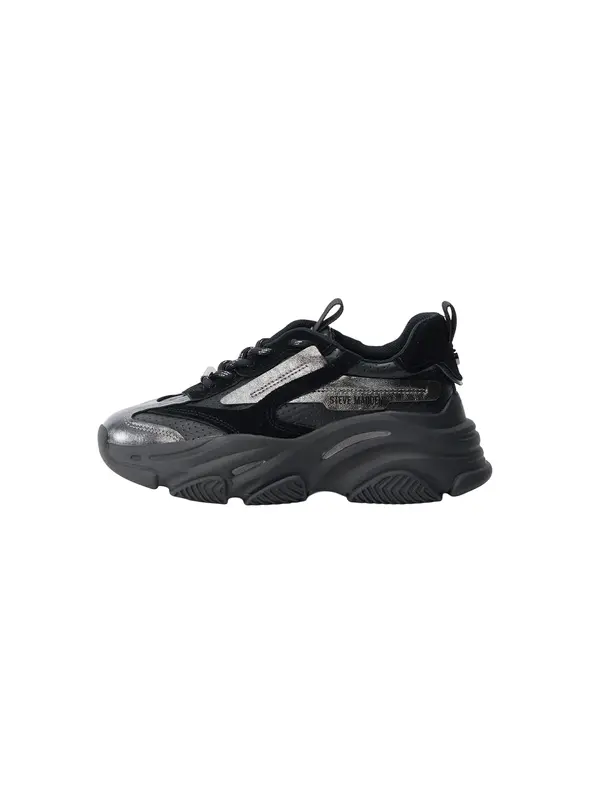 STEVE MADDEN STEVE MADDEN Niske tenisice 'Posses'  crna / srebro