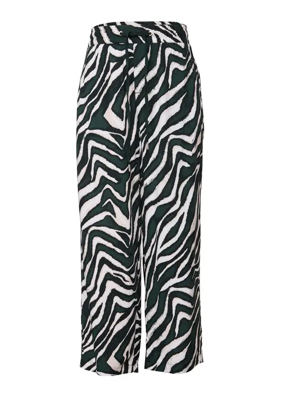 STREET ONE STREET ONE Hlače 'Emee'  svijetlobež / tamno zelena / crna / bijela