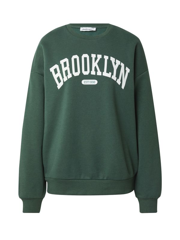 STUDIO SELECT STUDIO SELECT Sweater majica 'Joy'  tamno zelena / bijela