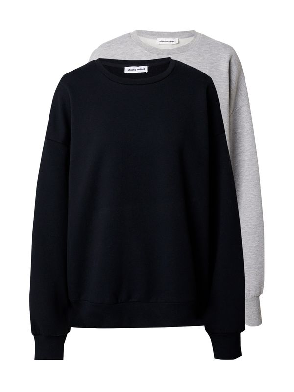 STUDIO SELECT STUDIO SELECT Sweater majica 'Lotta'  siva melange / crna
