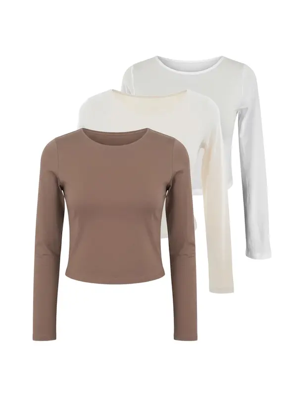 studioselect studioselect Majica 'Blanca'  ecru/prljavo bijela / smeđa / bijela