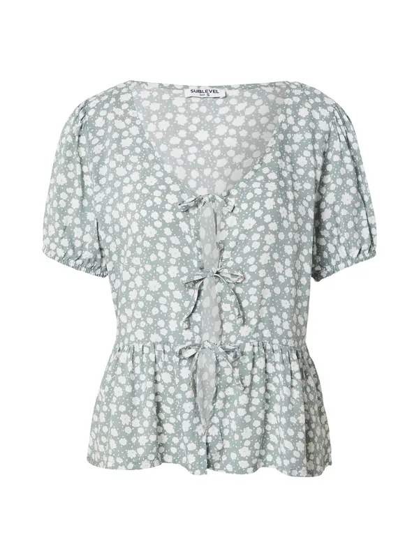 Sublevel Sublevel Bluza  pastelno zelena / crvena / bijela