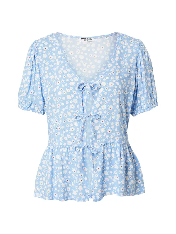 Sublevel Sublevel Bluza  svijetloplava / crvena / bijela