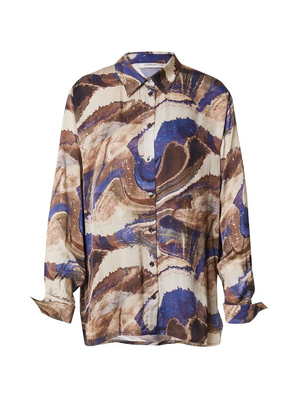 Summum Summum Bluza  bež / sivkasto bež / plava / čokolada