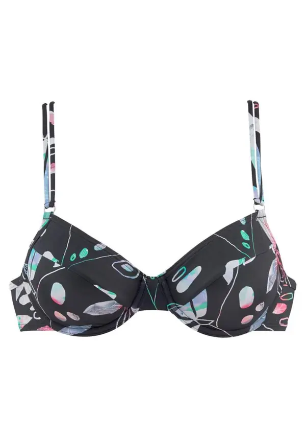 SUNSEEKER SUNSEEKER Bikini gornji dio 'Leaves'  crna / bijela