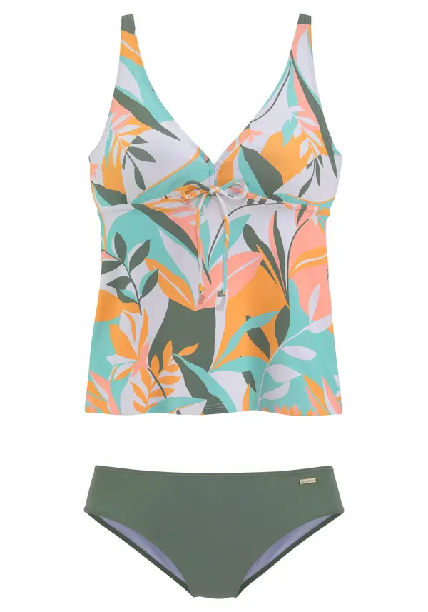 SUNSEEKER SUNSEEKER Tankini  svijetlosiva / kaki / menta / losos