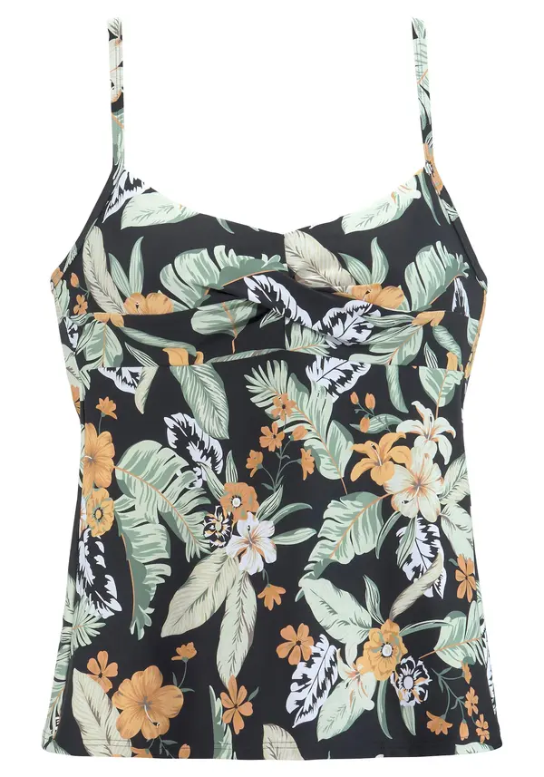 SUNSEEKER SUNSEEKER Tankini top  travnato zelena / svijetlonarančasta / crna