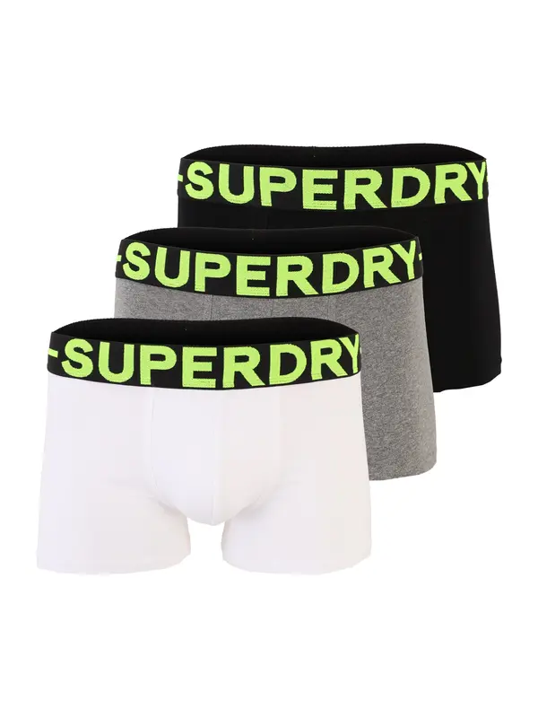 Superdry & Co Superdry & Co Bokserice  siva melange / neonsko zelena / crna / bijela
