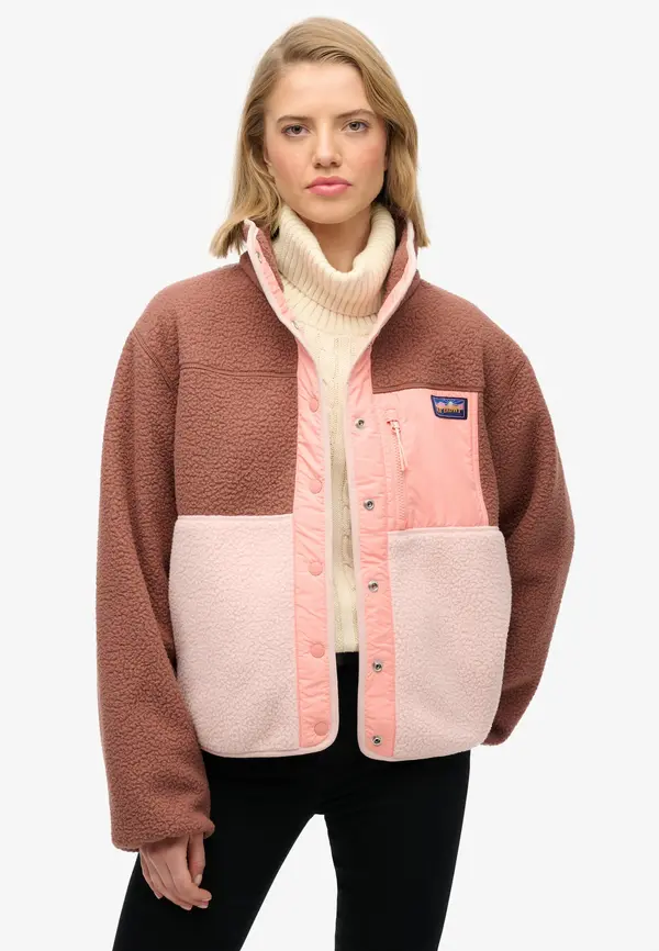 Superdry & Co Superdry & Co Flis jakna  smeđa / roza / pastelno roza