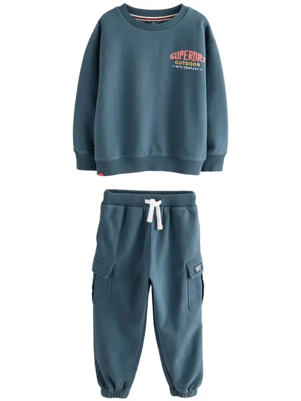 Superdry & Co Superdry & Co Jogging komplet  golublje plava / narančasta / losos