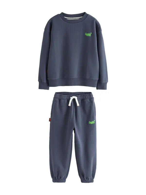 Superdry & Co Superdry & Co Jogging komplet  morsko plava / neonsko zelena
