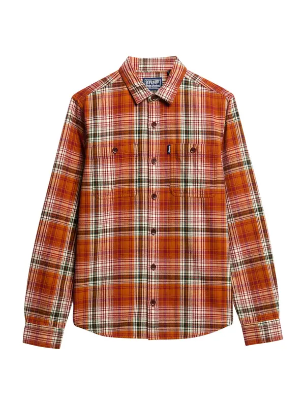 Superdry & Co Superdry & Co Košulja  tamno zelena / mandarina / vatreno crvena / bijela
