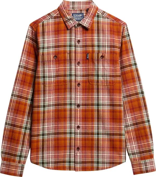 Superdry & Co Superdry & Co Košulja  tamno zelena / mandarina / vatreno crvena / bijela