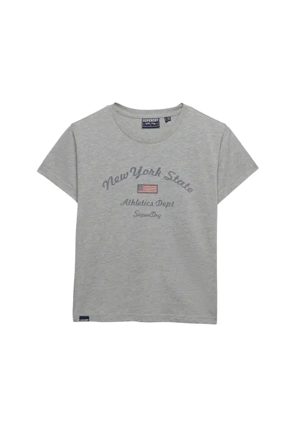 Superdry & Co Superdry & Co Majica 'ATH ESS'  siva / siva melange / crvena