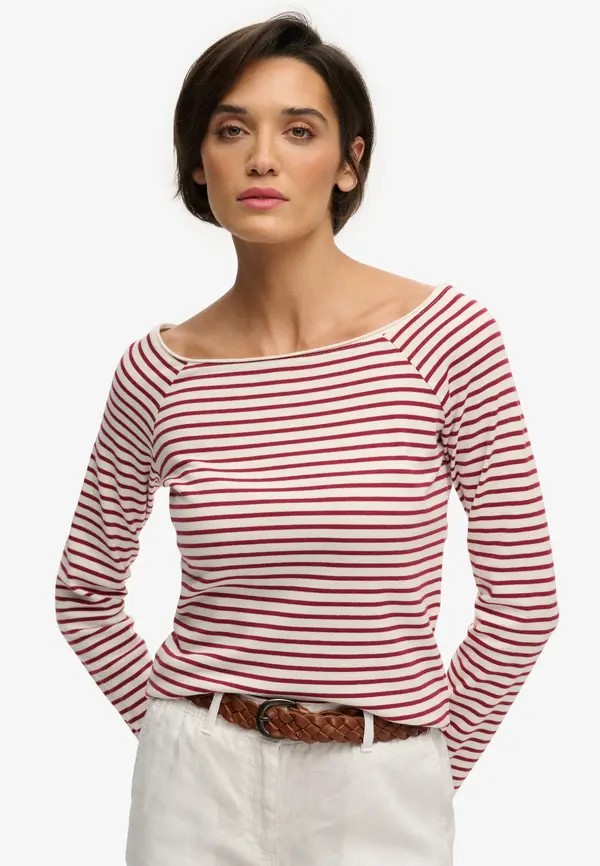 Superdry & Co Superdry & Co Majica 'Bardot'  crvena / bijela