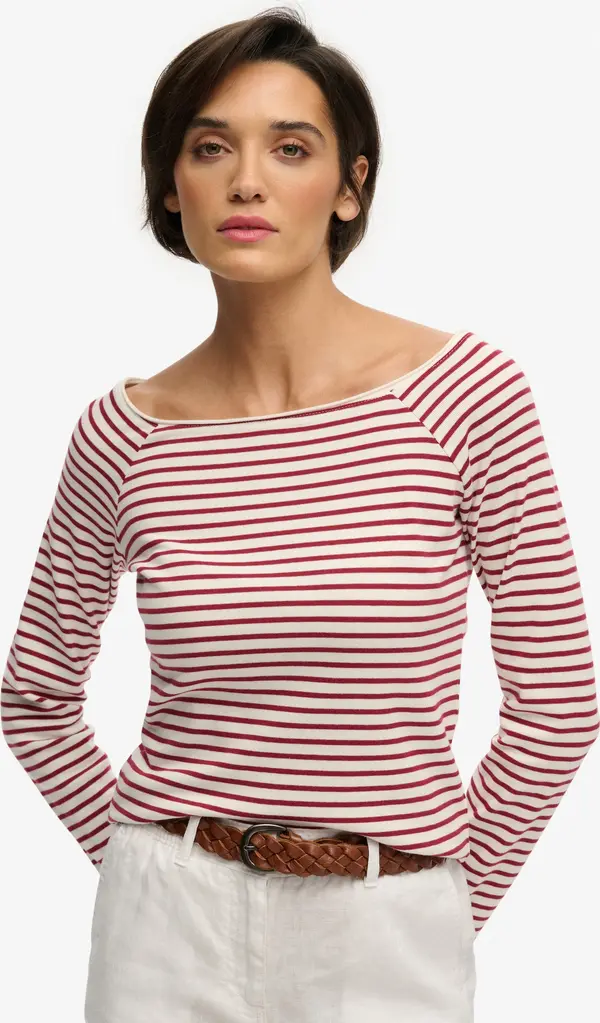 Superdry & Co Superdry & Co Majica 'Bardot'  crvena / bijela