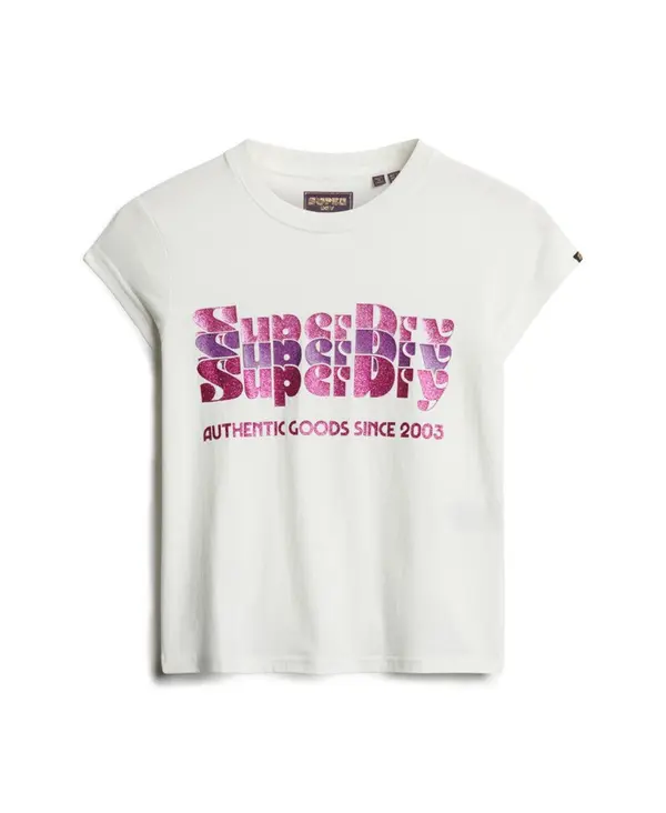 Superdry & Co Superdry & Co Majica  ecru/prljavo bijela / zlatna / orhideja bijela / crna