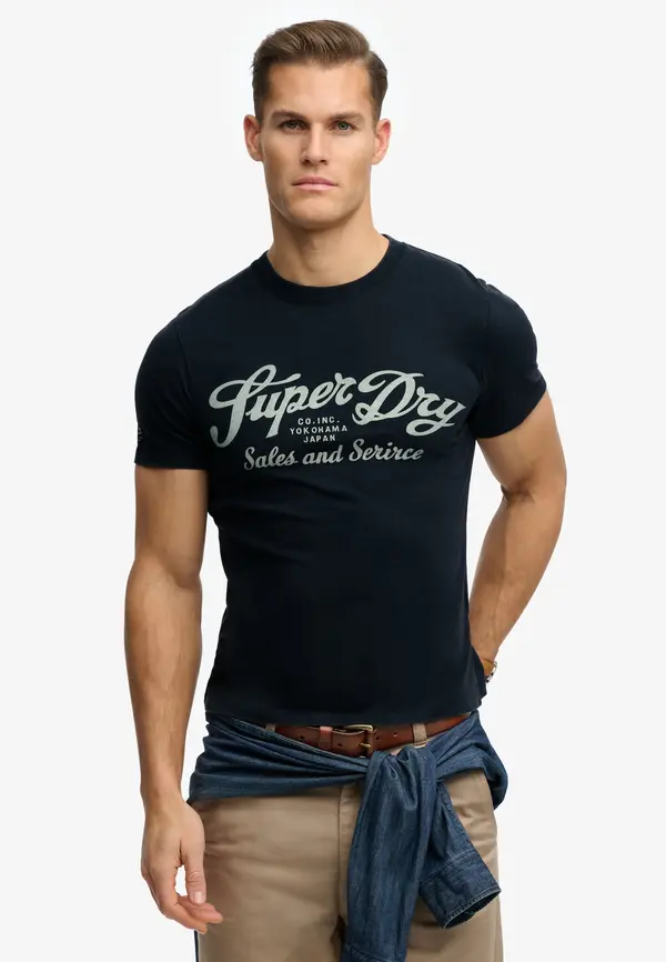 Superdry & Co Superdry & Co Majica 'Industry Worker'  morsko plava / svijetlosiva