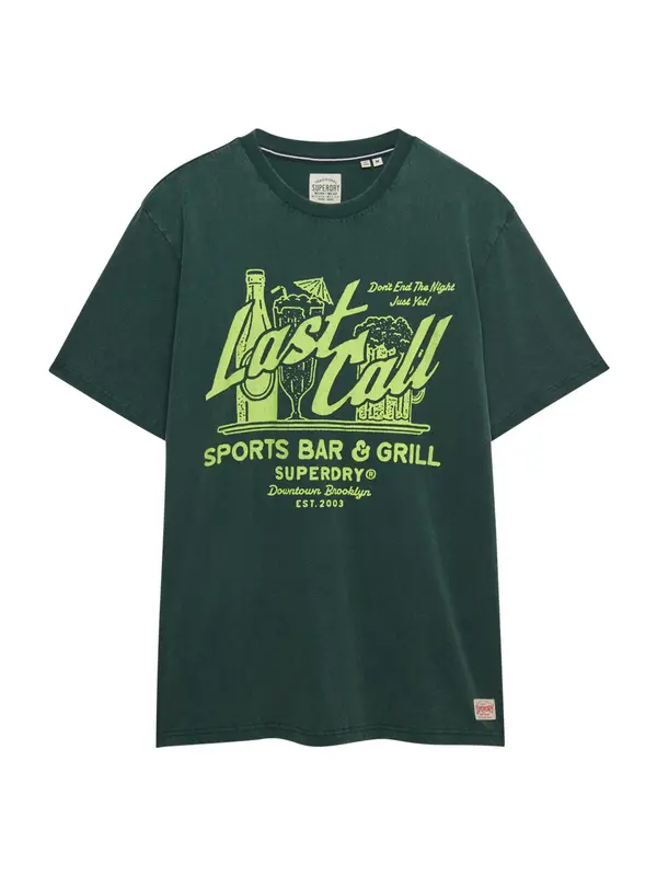 Superdry & Co Superdry & Co Majica 'LOCAL BUSINESS'  neonsko zelena / tamno zelena