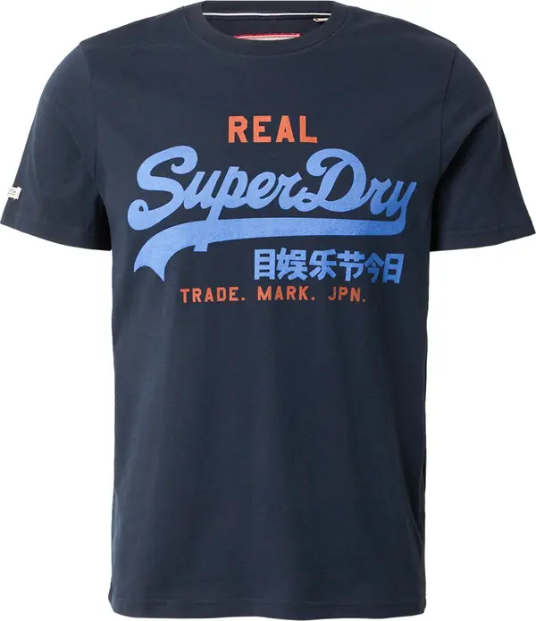 Superdry & Co Superdry & Co Majica  mornarsko plava / nebesko plava / ciglasto crvena