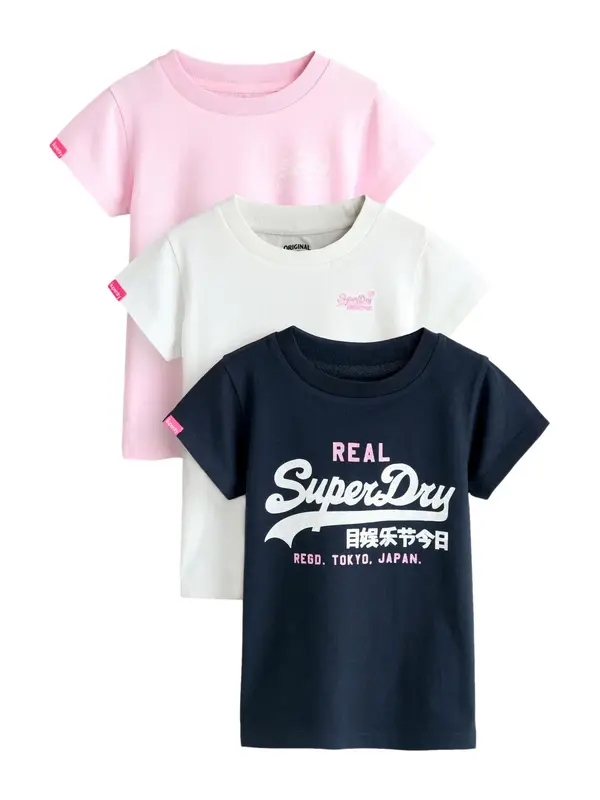 Superdry & Co Superdry & Co Majica  mornarsko plava / roza / bijela