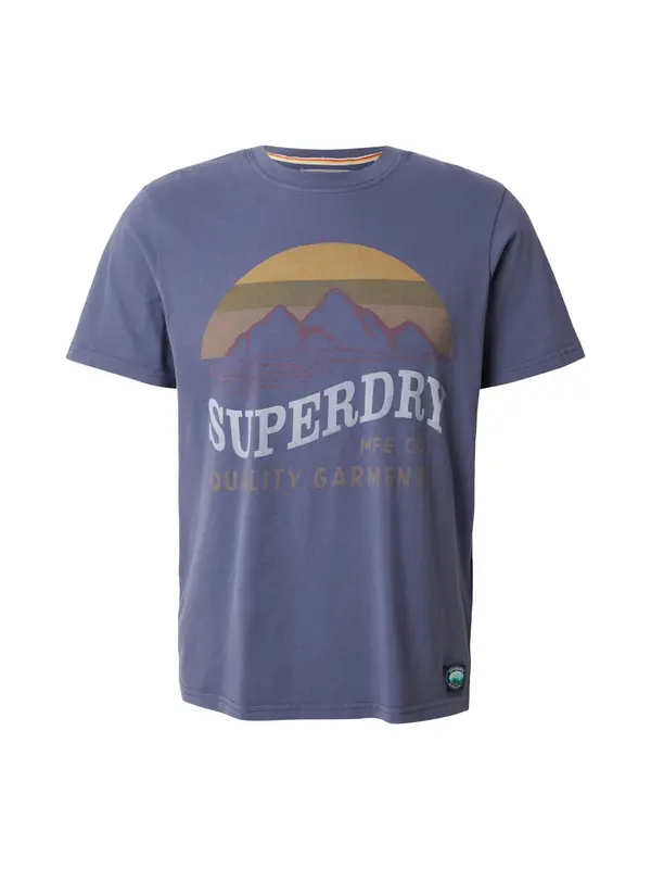 Superdry & Co Superdry & Co Majica 'Outdoors Mountain'  tamno plava / svijetlosiva / kaki / ljubičasto crvena