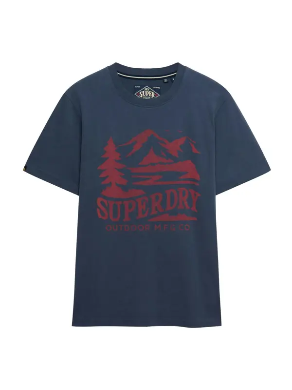 Superdry & Co Superdry & Co Majica 'Retro Outdoor'  mornarsko plava / boja vina