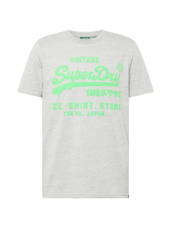 Superdry & Co Superdry & Co Majica  siva melange / svijetlozelena