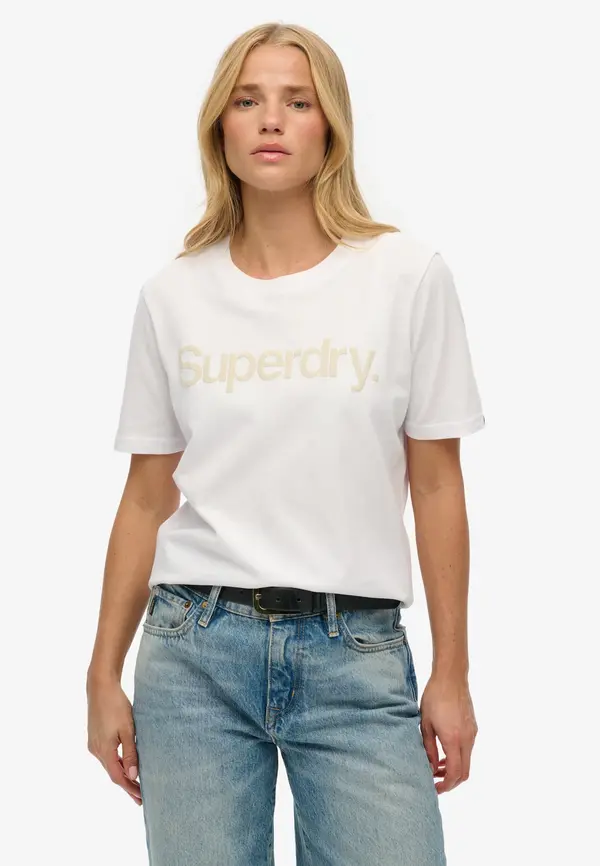Superdry & Co Superdry & Co Majica  svijetlobež / bijela