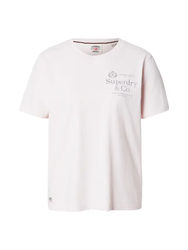 Superdry & Co Superdry & Co Majica  svijetlosiva / pastelno roza