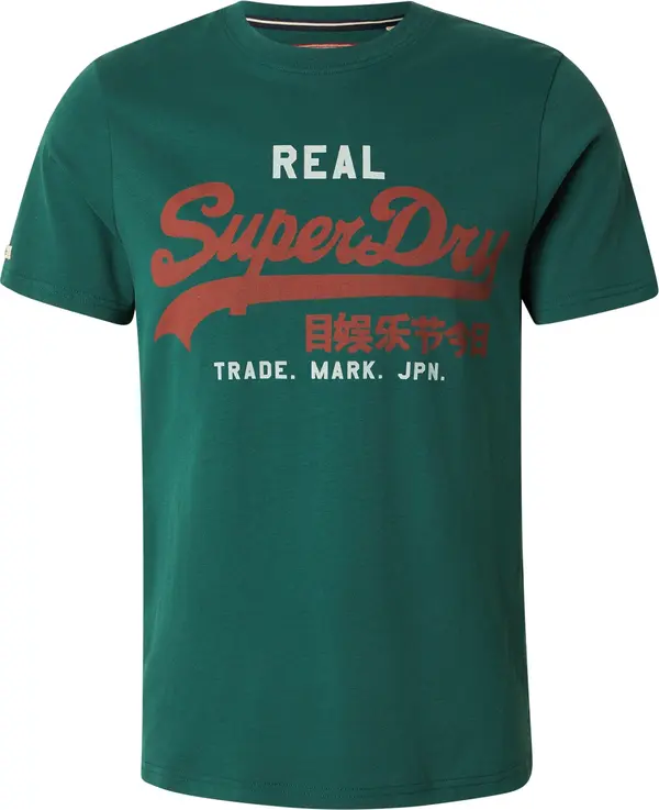 Superdry & Co Superdry & Co Majica  tamno zelena / vatreno crvena / bijela