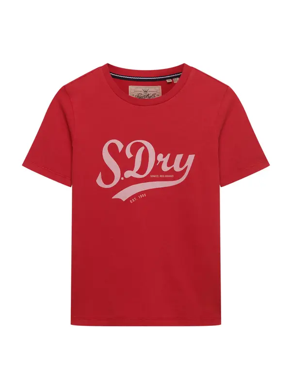 Superdry & Co Superdry & Co Majica 'Varsity'  boja pijeska / crvena