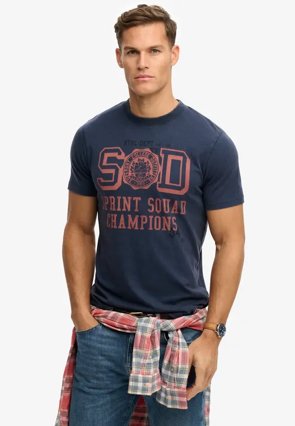 Superdry & Co Superdry & Co Majica 'Vintage Prep'  morsko plava / roza