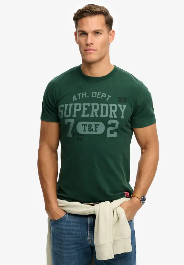 Superdry & Co Superdry & Co Majica 'Vintage Prep'  pastelno zelena / tamno zelena / crna