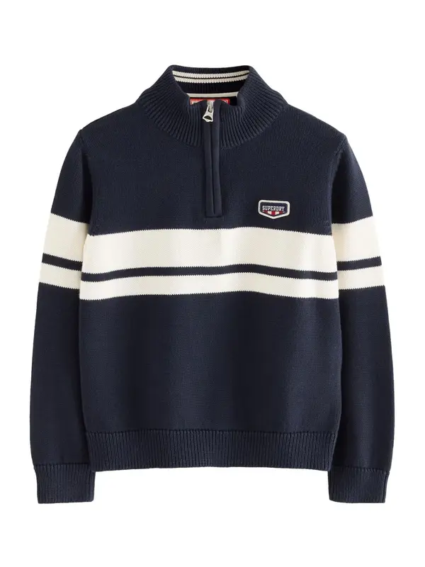 Superdry & Co Superdry & Co Pulover  mornarsko plava / bijela