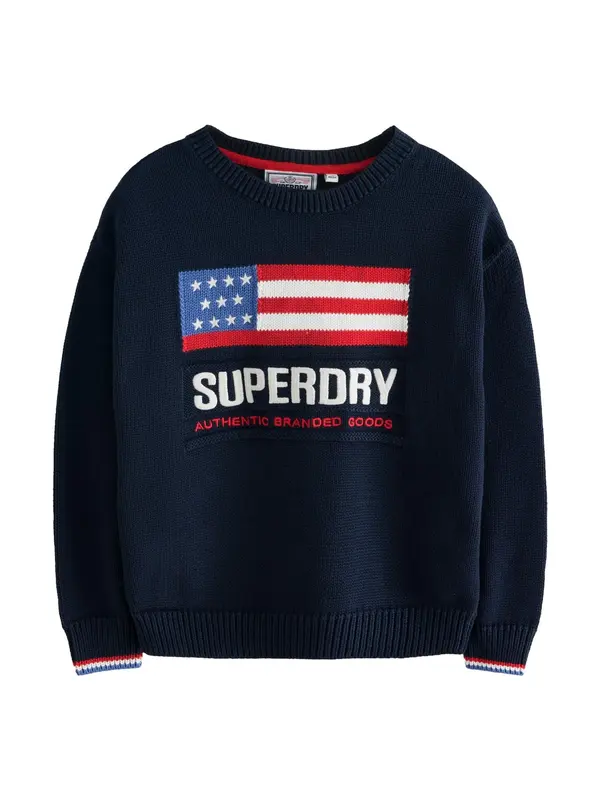 Superdry & Co Superdry & Co Pulover  morsko plava / crvena / bijela
