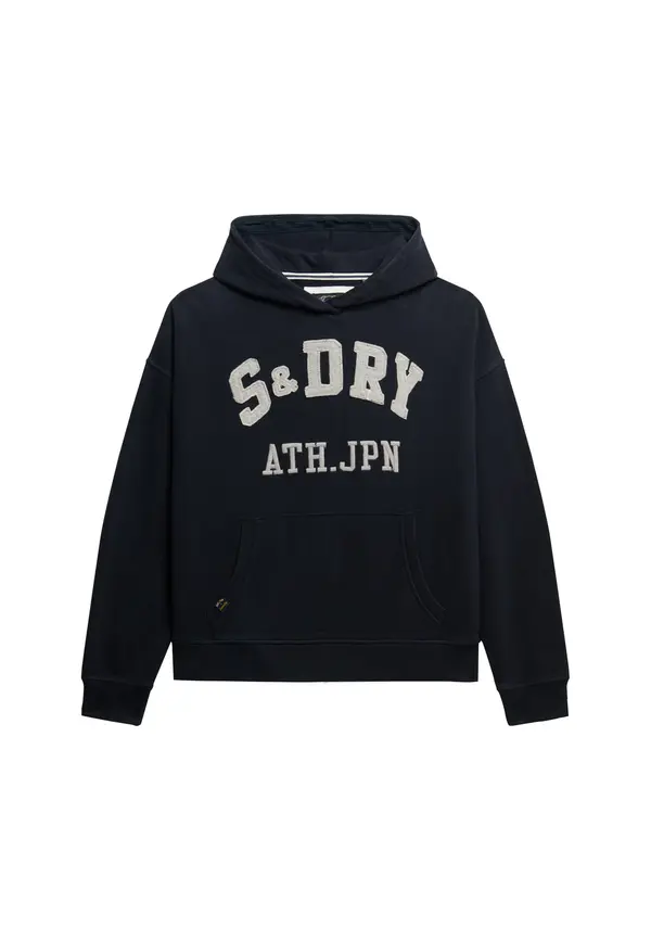 Superdry & Co Superdry & Co Sweater majica 'Athletic Essentials'  morsko plava / bijela