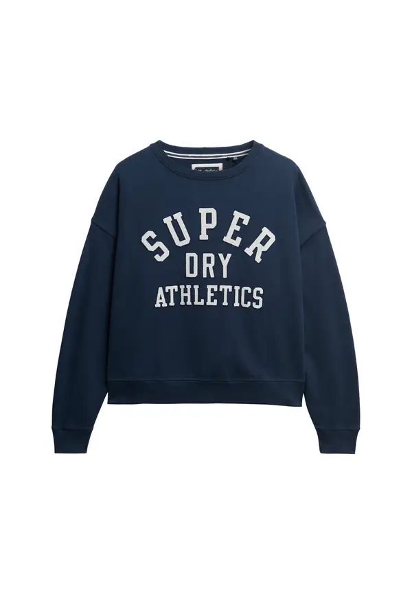 Superdry & Co Superdry & Co Sweater majica 'Athletic Essentials'  morsko plava / bijela