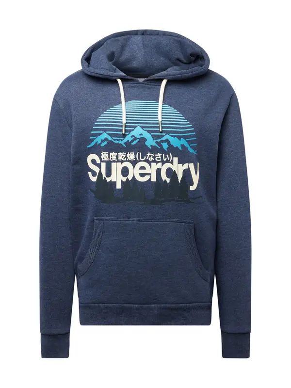 Superdry & Co Superdry & Co Sweater majica 'Great'  azur / plava melange / crna / bijela
