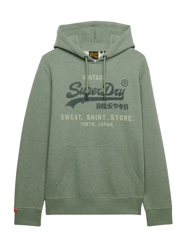 Superdry & Co Superdry & Co Sweater majica 'Heritage'  pastelno zelena / tamno zelena / zelena melange