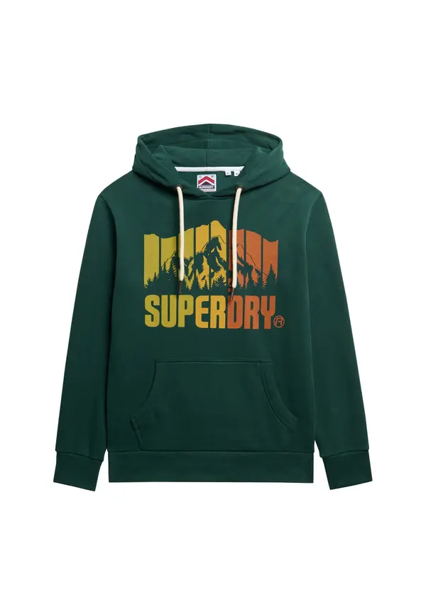 Superdry & Co Superdry & Co Sweater majica 'Mountain Regenbogen'  žuta / kivi zelena / tamno zelena / svijetlo crvena