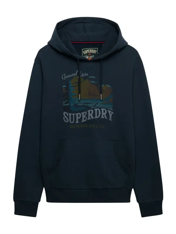 Superdry & Co Superdry & Co Sweater majica 'OUTDOORS MOUNTAIN'  mornarsko plava / opal / maslinasta / petrol