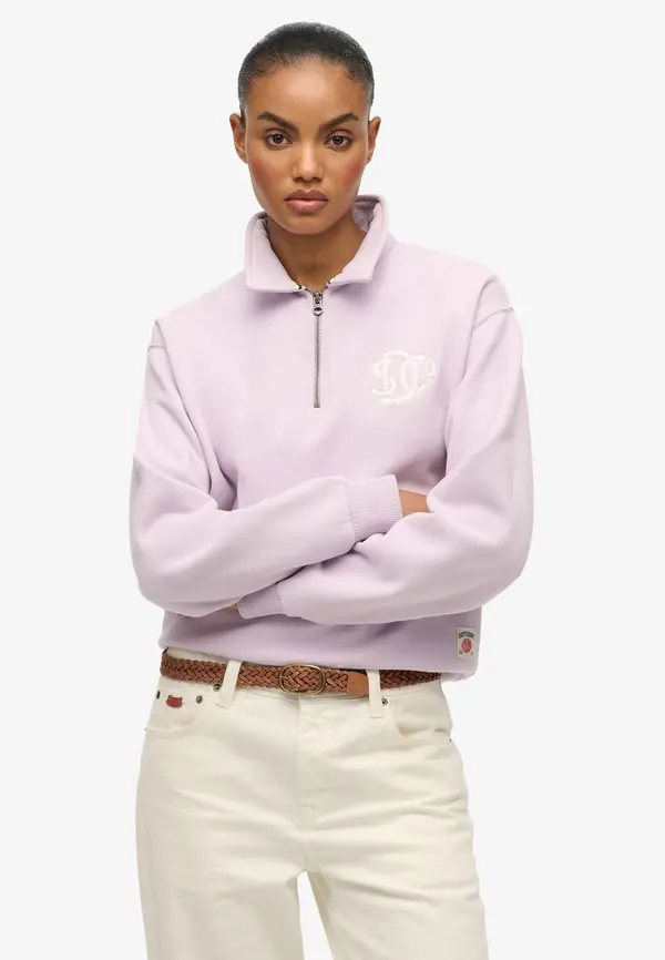 Superdry & Co Superdry & Co Sweater majica  ružičasto crvena / bijela